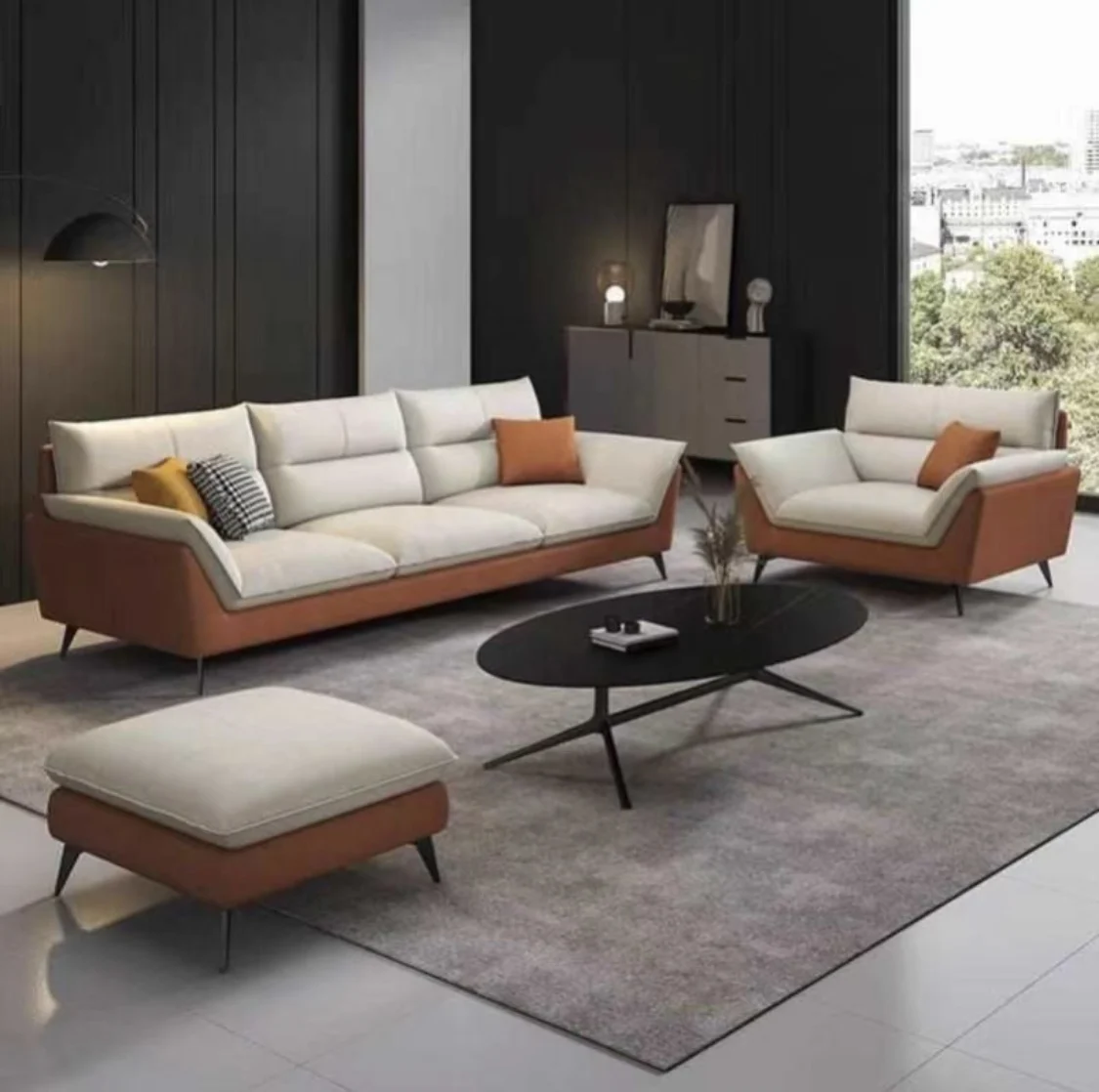Modern Living Room Sofa Set for Hotel Villa Warehouse Bedrooms Filled Sponge Upholstered Velvet Plastic Legs