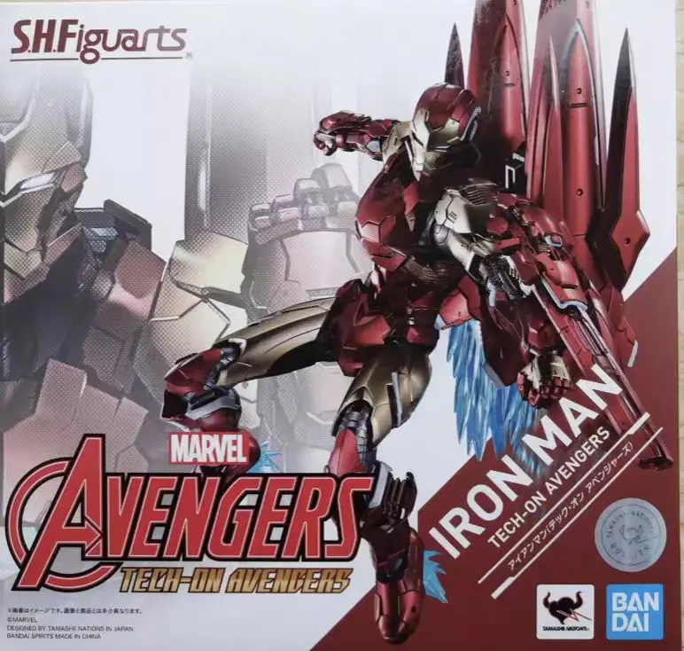 

In Stock Bandai SHF Marve The Avengers Anime Figure Iron Man Action Figure Toy Gift Collectible Model