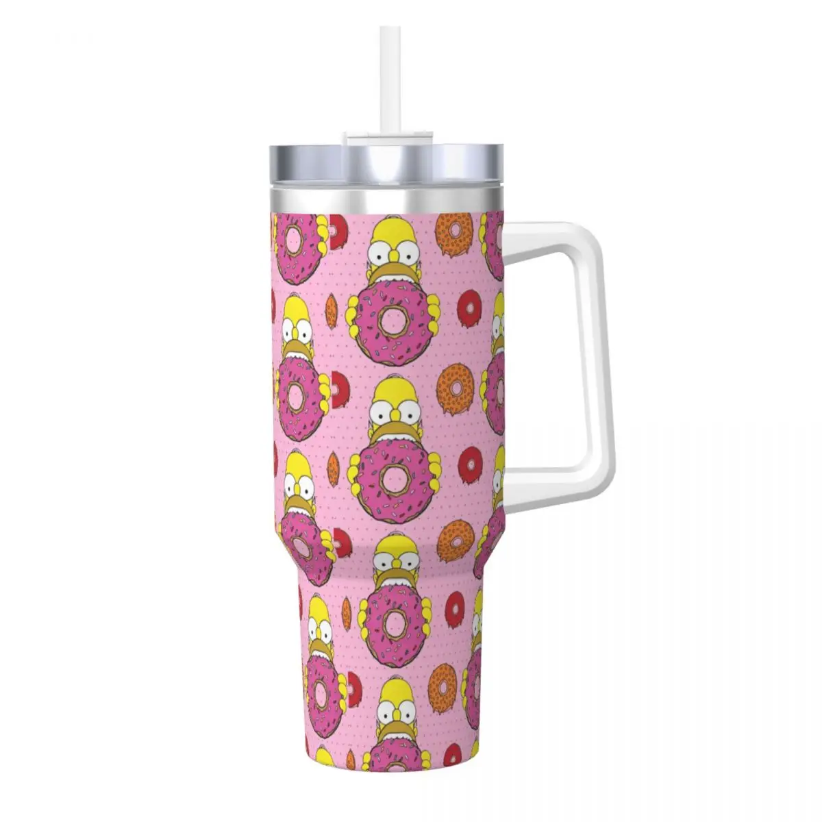 The S-Simpsons Stainless Steel Tumbler Travelist Thermal Mug With Straws and Lid 40oz Car Mugs Cold and Hot Water Bottle