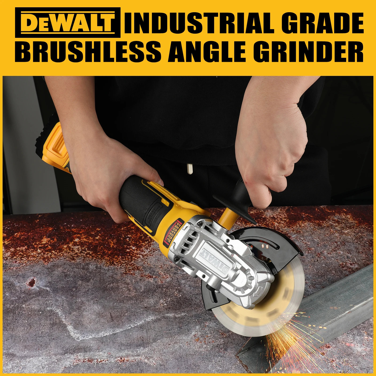 

DEWALT DCG405 125mm Brushless Flat Head Angle Grinder, Bare Machine Tool Cutting Machine, 20V Lithium Battery, British Standard