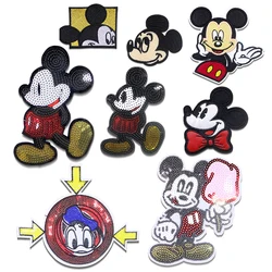 Disney Donald Duck Mickey Mouse Shiny Icon Embroidery Applique Patches For Clothing DIY Sew up Patch on the stickers