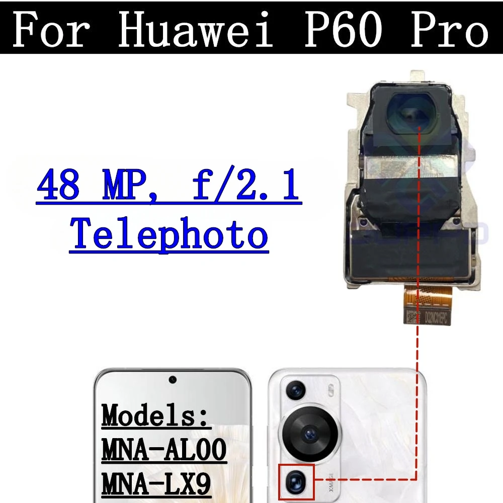 Back Camera Lens Cover For Huawei P60 Pro P60Pro MNA-AL00 LX9 Front Rear View Frontal Main Facing Small Camera Module Flex Parts