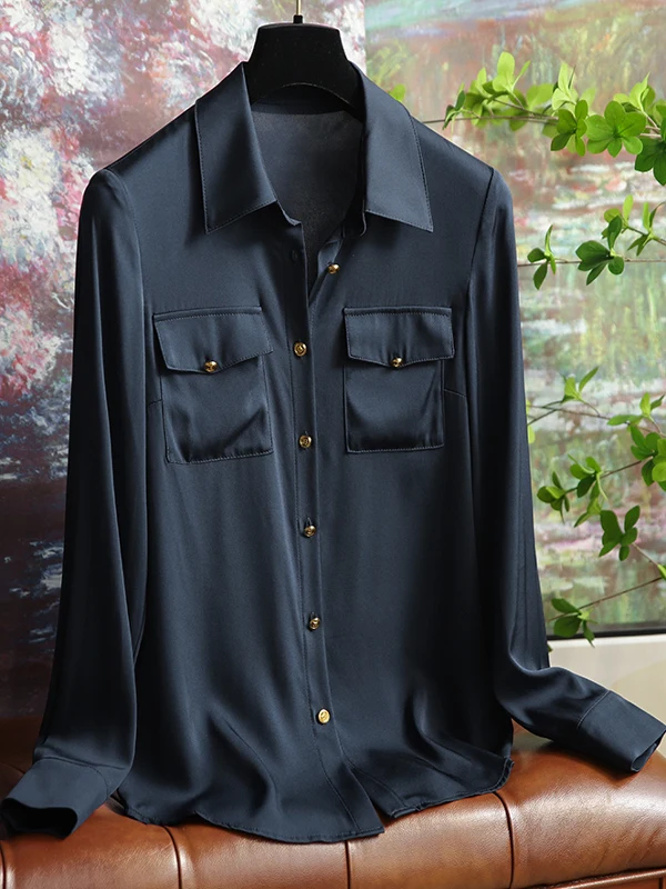 Prosta, modna damska spódnica z jedwabiu o prostym kroju, kolekcja wiosna 2025, designerska, do pracy, w stylu koreańskim, długa, z rękawami...