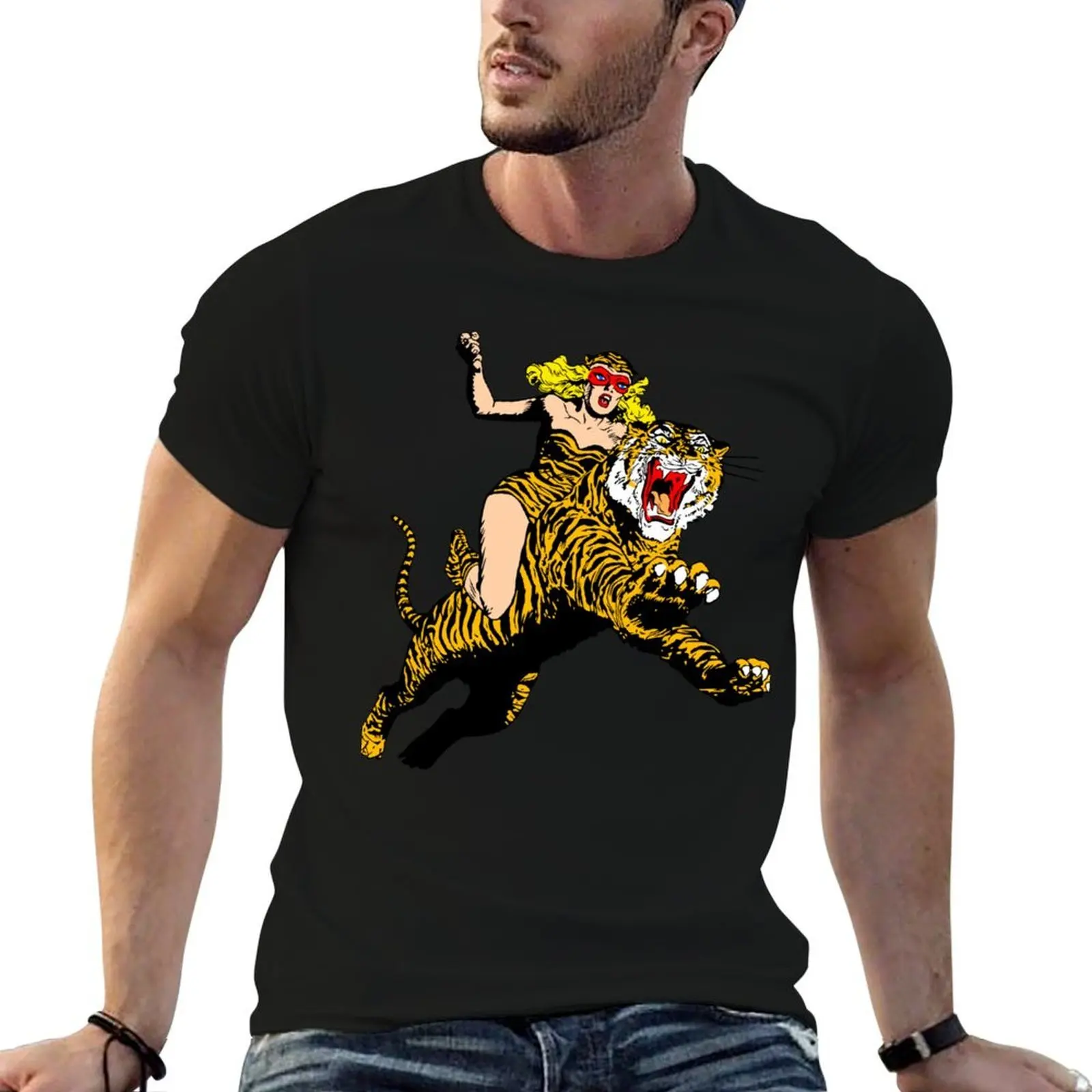

Tiger girl T-Shirt man t shirt graphic t shirts for man cotton soft T-Shirt