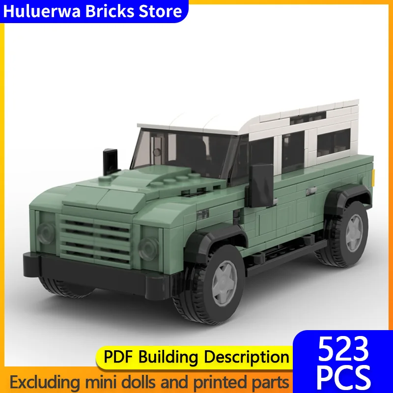 

Модель скоростного гоночного автомобиля MOC, строительные кирпичи, защитник 110 V8, внедорожник, модульная технология, подарки, праздник, сборка игрушек, костюм