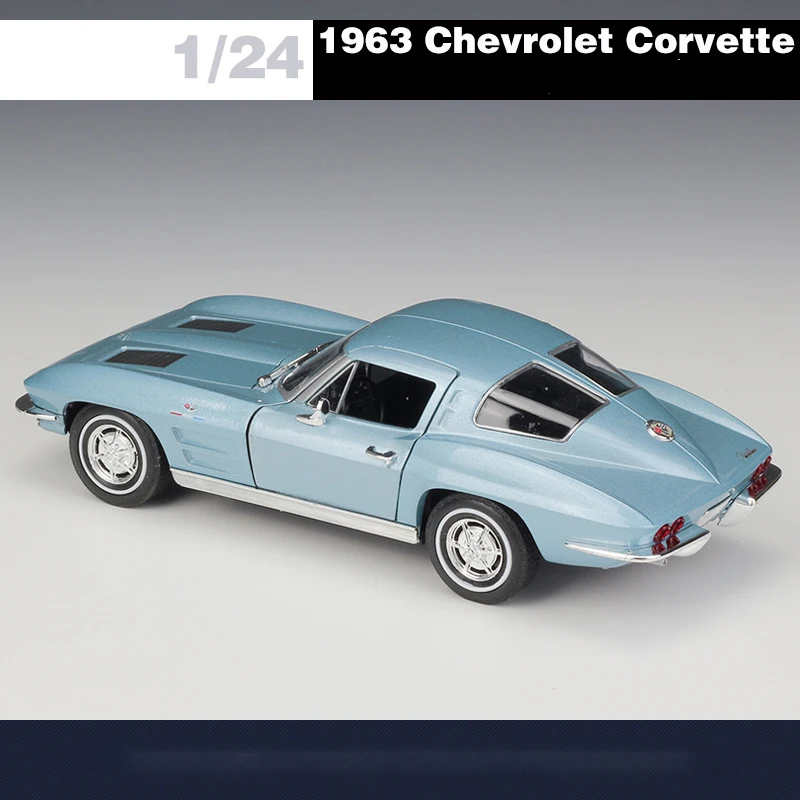 WELLY 1:24 Chevrolet Corvette 1963 Alloy Car Model Diecasts & Toy Vehicles Collect Car Toy Boy Birthday gifts