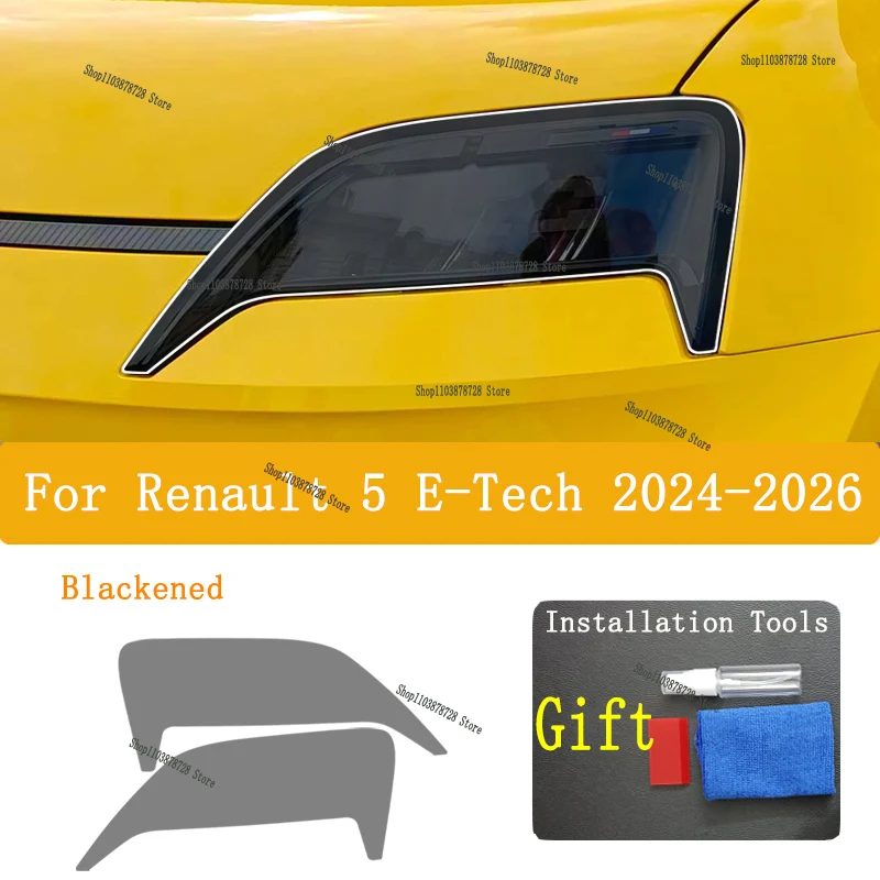

For Renault 5 E-Tech 2024-2026TPU Car Exterior Headlights Anti-Scratch Protective Film Headlamps Repair Sticker Accessories Refi