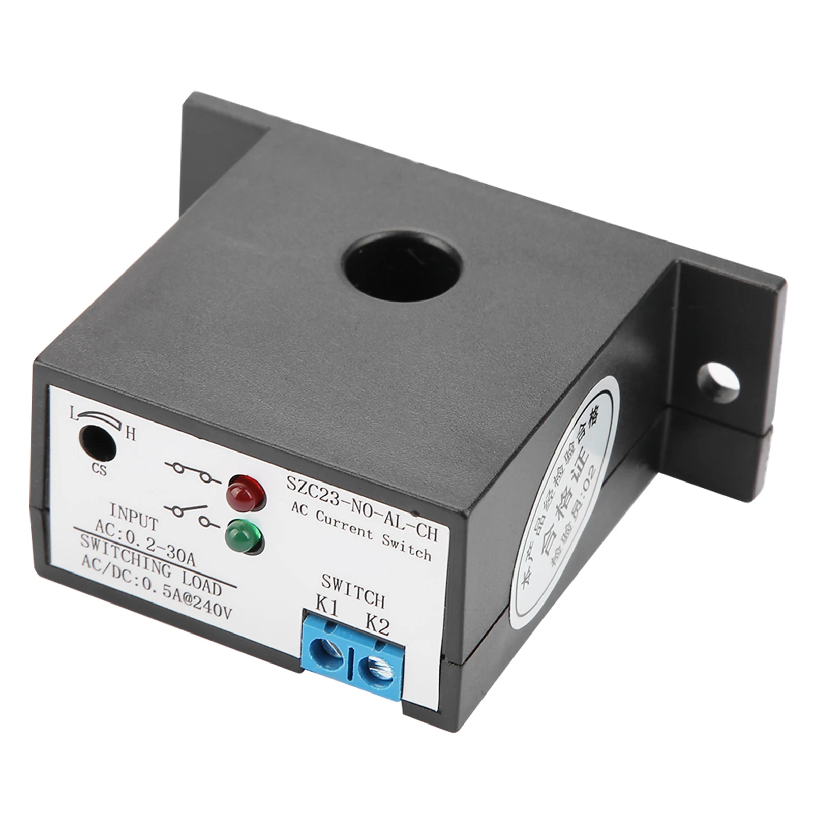 SZC23‑No AL‑CH Current Sensing Switch Normally Open Current Sensing Adjustable AC 0.2‑30A For Automation Industrial Equipment