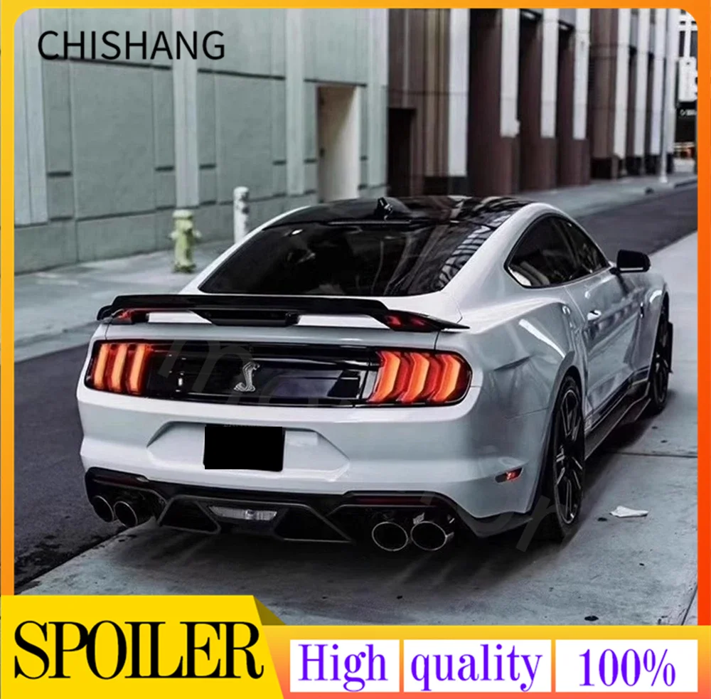 

2015 To 2023 For Mustang Spoiler GT500 High Quality ABS Material Rear Trunk Spoilers By Glossy Black DIY Carbon fiber pattern