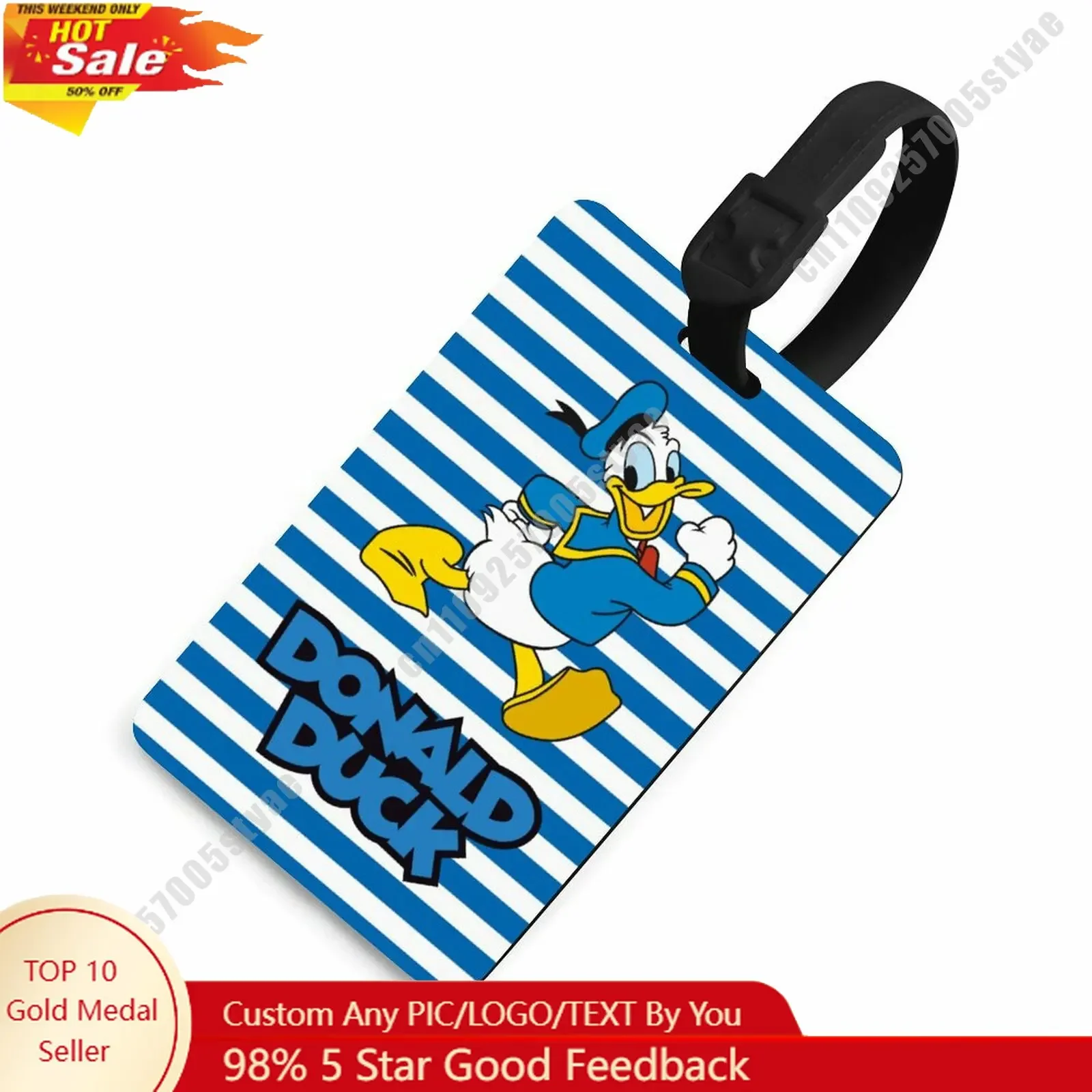 

Donald Duck Luggage Tags Disney Personalized Customized Your Name Phone Number Address Anti Loss Travel Essential Accessories