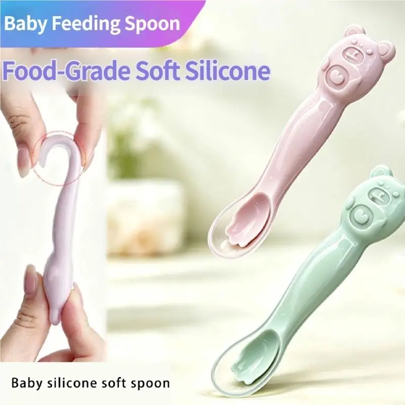 

Soft Silicone Baby Feeding Spoon Gentle On Gums For First Foods Easy To Hold And Clean In Multiple Bright Colors A2UB