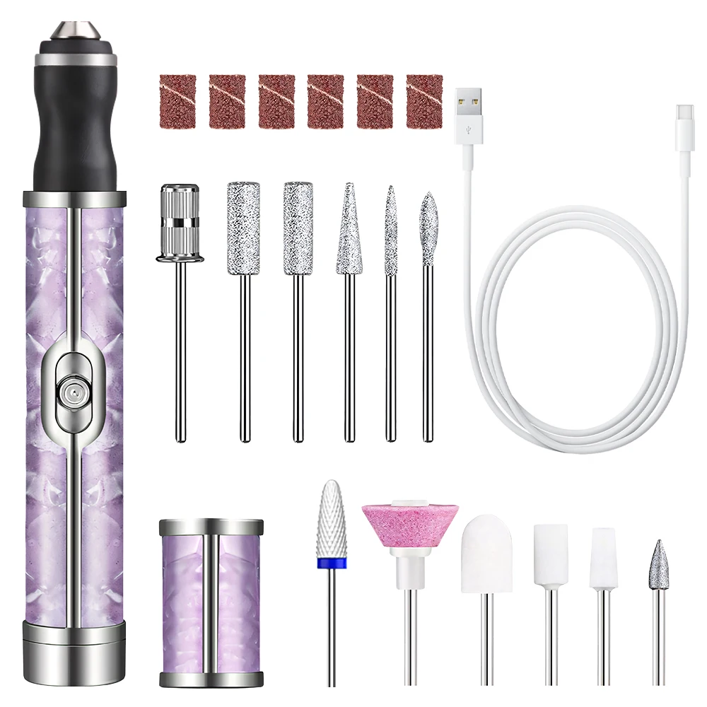 Professional Manicure Pedicure Kit, Cordless Rechargeable Nail Set for Manicure Polishing, Shaping and Gel Removal at Home Salon