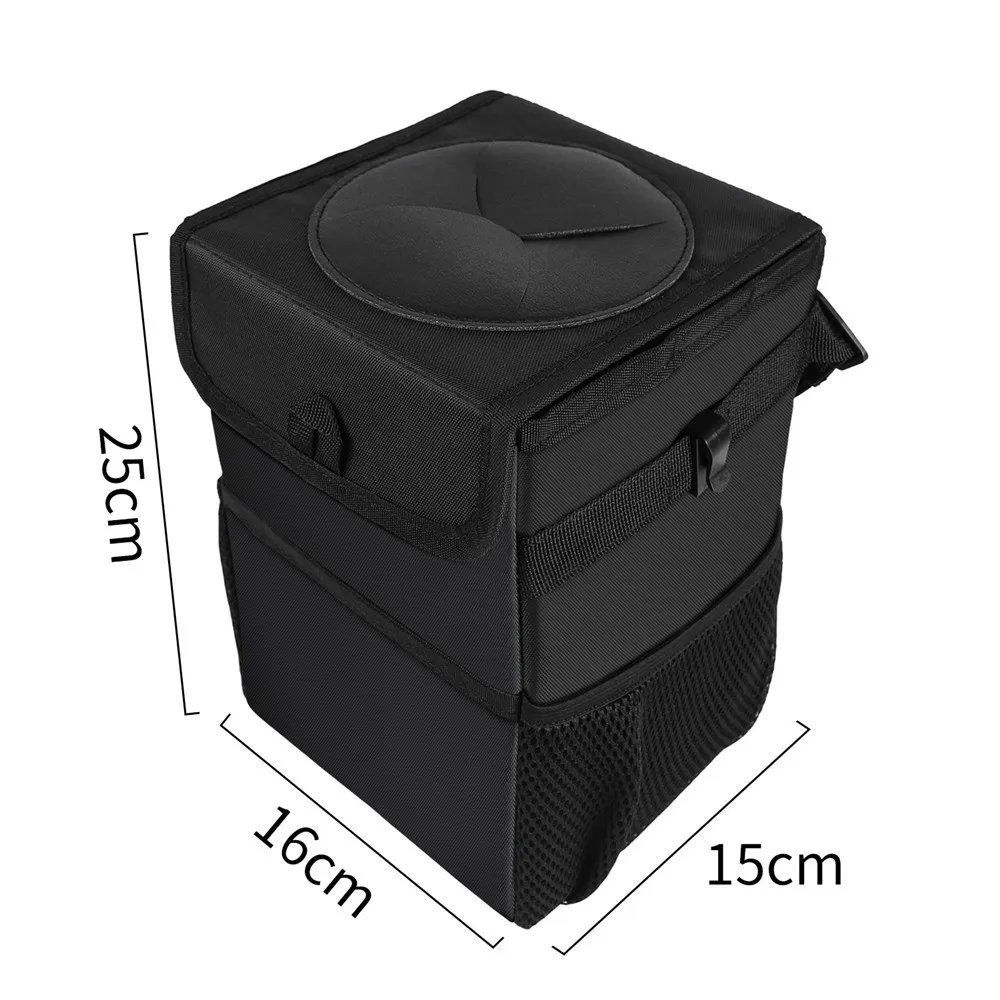 Waterproof Car Trash Can Bin Dump Storage Portable Multifunction Organizer Garbage Closeable Foldable Interior Auto Accessories