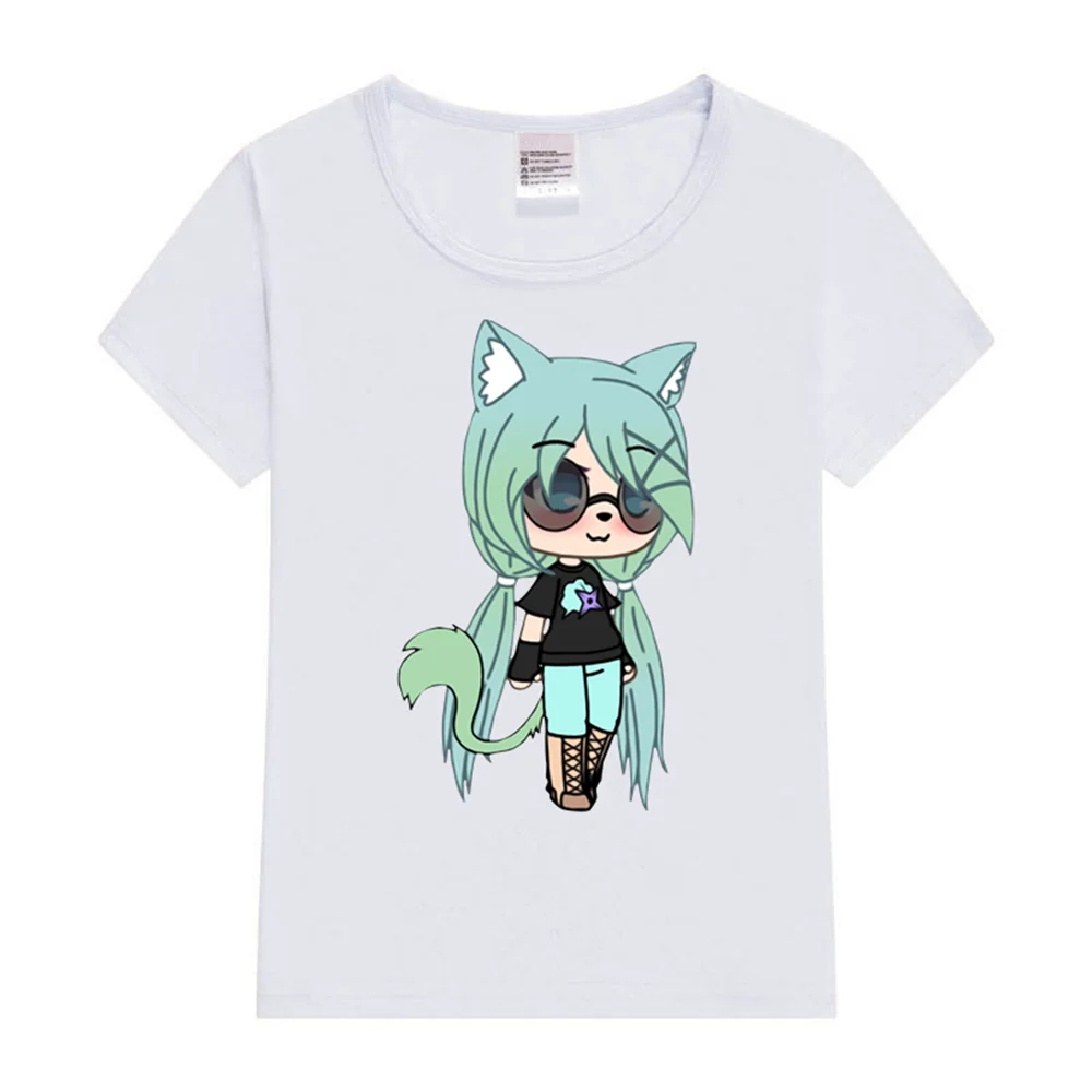 Gacha Life series Chloe the Tomboy Kids T-Shirt 2024 Summer Funny Print Boys Girls T-Shirt Child Short Sleeved Kids T Shirts