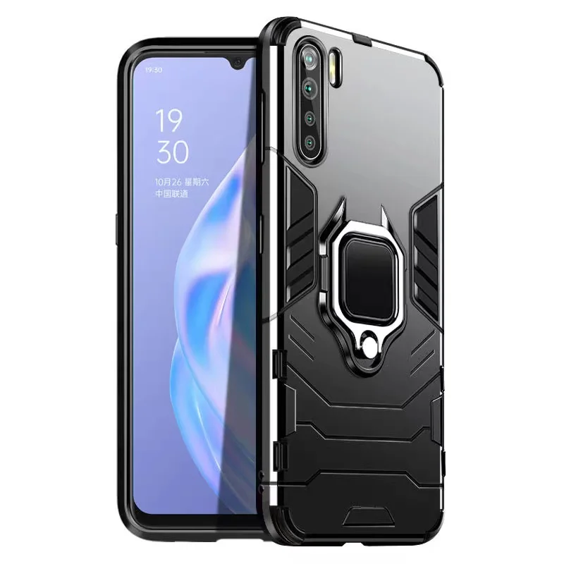 OPPO A91 Shockproof Armor Case for OPPO A91 A31 F15 A5 A9 2020 Ring Stand Phone Cover for Realme X50 Pro Reno 2Z 2F Find X2 Neo