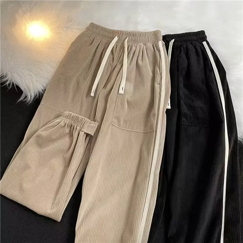 

Webbing Slacks, Men's Autumn and Winter Trendy Corduroy Pants, High Street Ins, Port Style Loose Corset Sweatpants