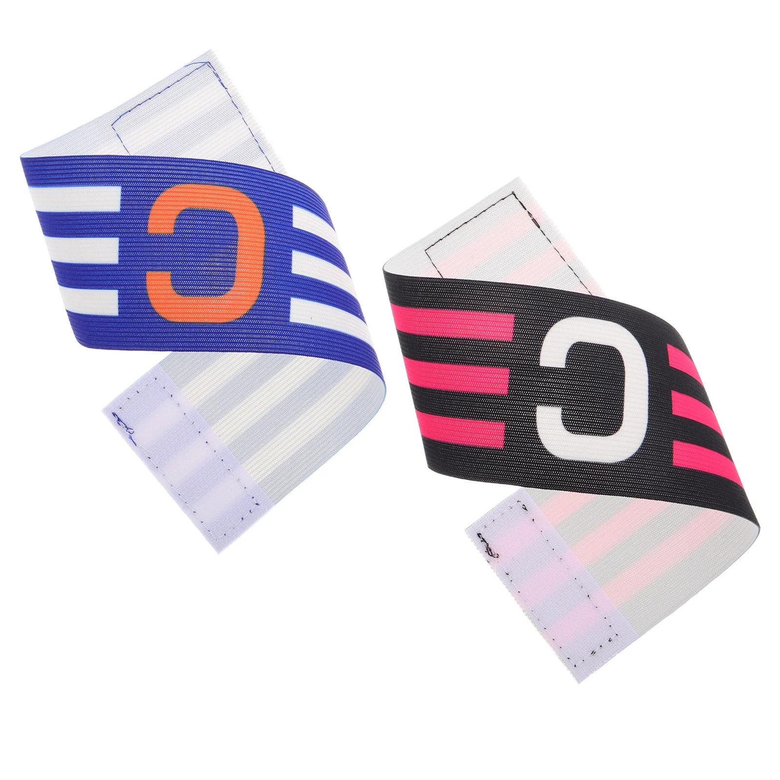 

4Pcs Soccer Captain Armband Adjustable Elastic Bright Color Sports Bands Football Basketball Pattern