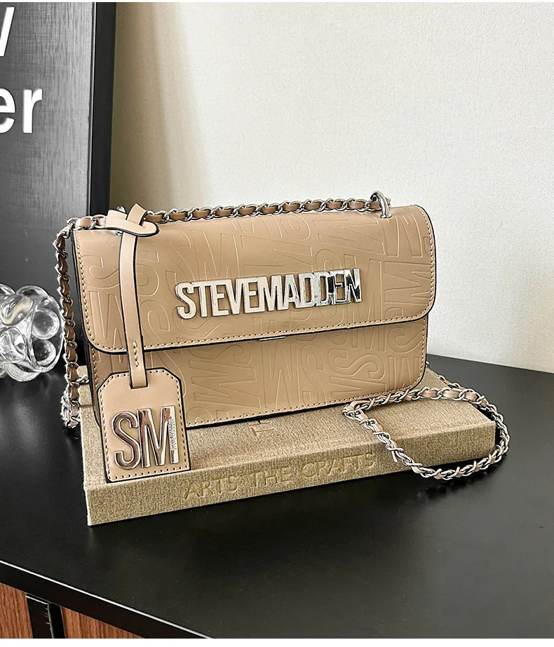 Steve Madden 2026 Summer New Chain Handbag Women's Korean Style Trendy Simple Fashionable Single Shoulder Crossbody Bag