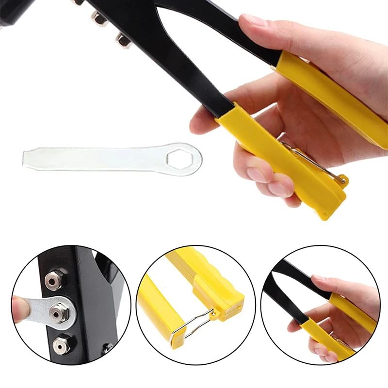 Professional Hand Riveter Heavy Duty Anti-rust Metal Rivet Gun Riveter Gun Kit Removable Labor-saving Repair Hand Tool Set
