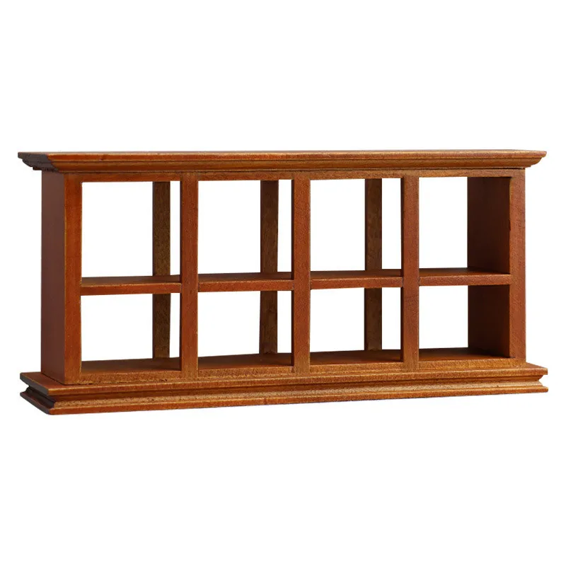 1:12DIY dollhouse wooden mini miniature furniture display rack locker Duobao shelf