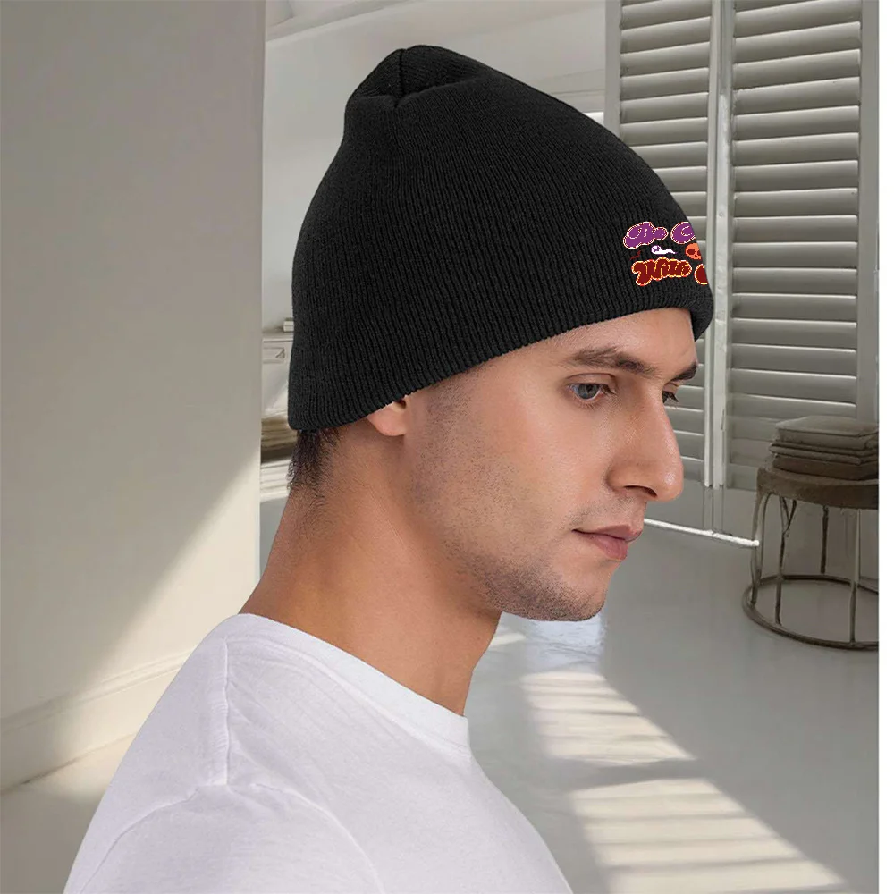 قطعة واحدة من قبعة صغيرة للهالوين - قبعة شتوية مضحكة Skullies مع نص "Be Creepy Win Me"، قبعة جمجمة متماسكة سوداء دافئة للرجال والنساء #5