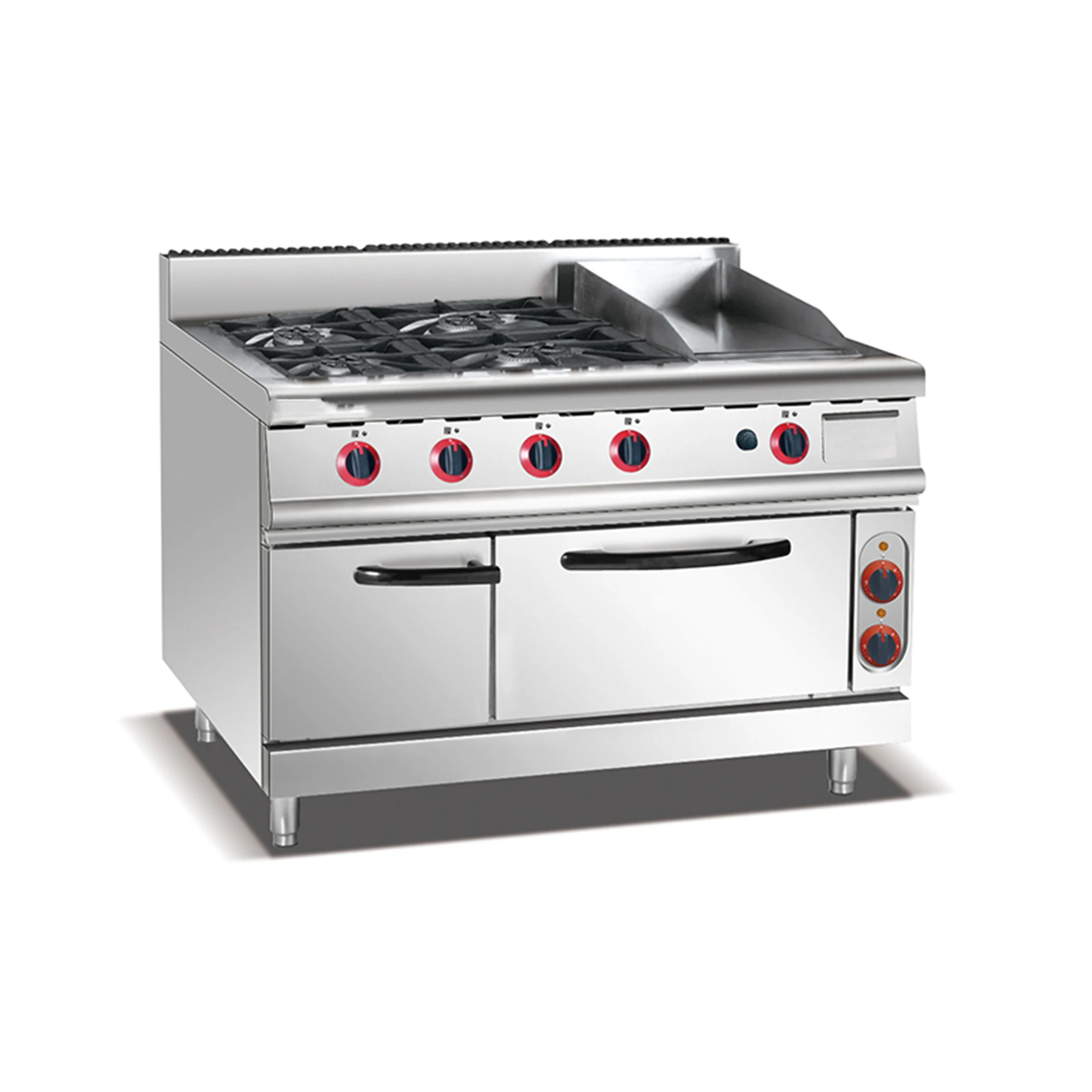 Electric/GAS Oven Luxury Vertical Design For Outdoor Restaurant Sales &Commercial Kitchen Equipment Durable 4-Burner Gas Range