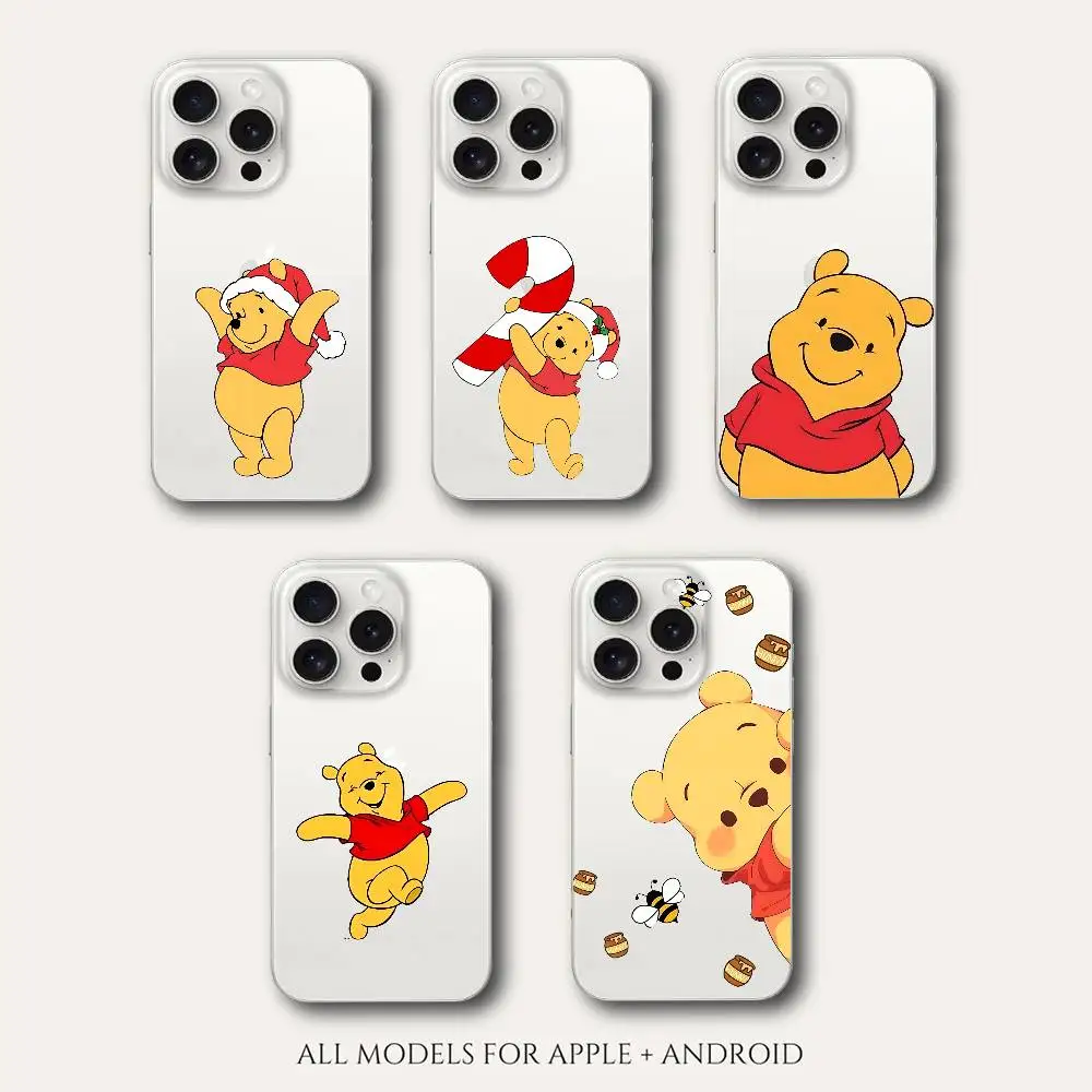 

W-Winnie The-poohS Phone Case For Iphone 16 15 11 13 14 Pro Max 7 8 Plus X Xr Xs Max Se2020 12mini Transparent Cover