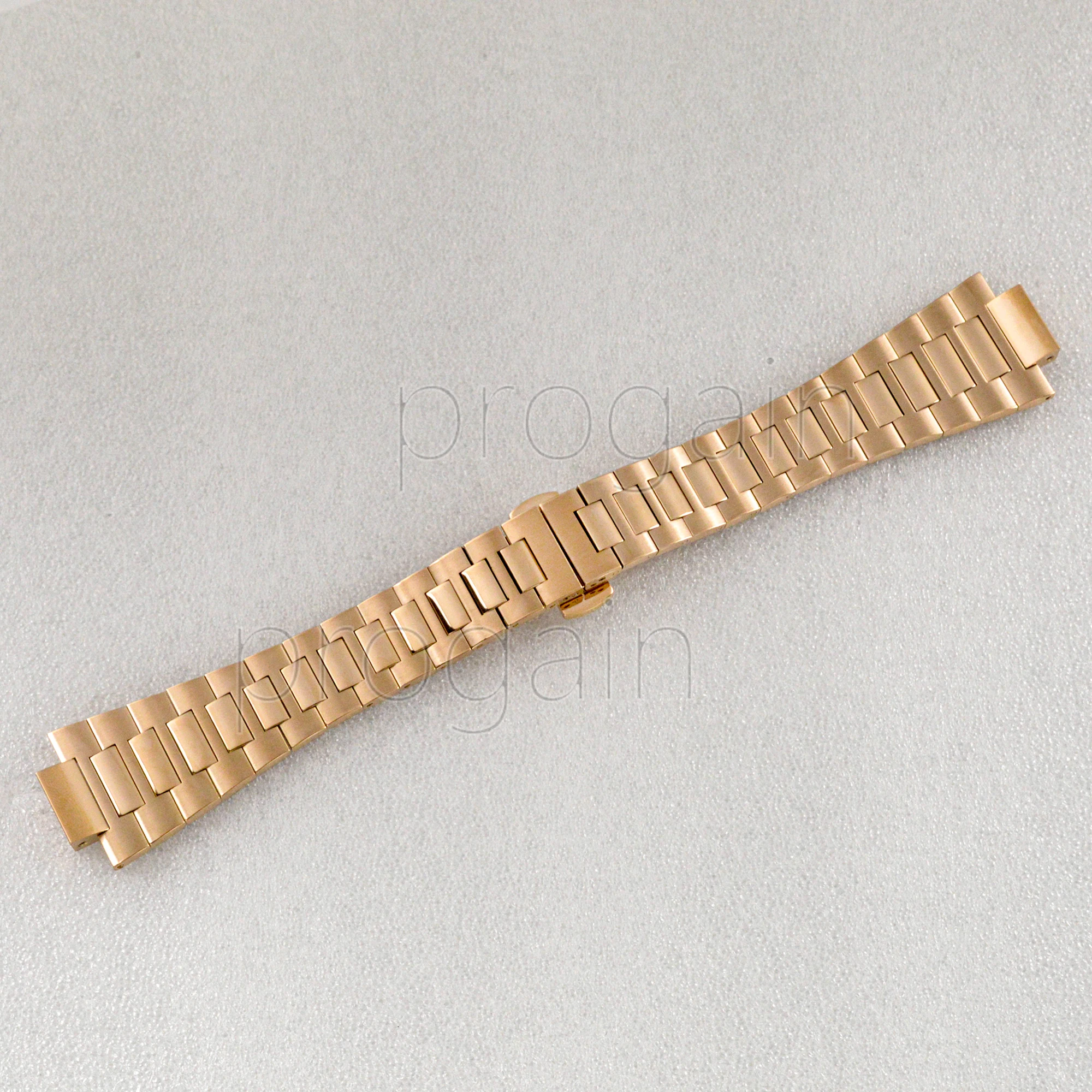 25mm Watch Strap Bracelet Rose Gold Silvery 316L Stainless Steel Solid Butterfly Buckle for Nautilus Accessories Mod Parts