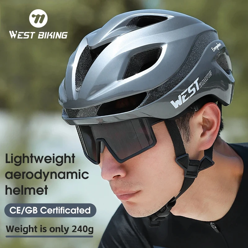 

WEST BIKING Lightweight Cycling Aero Helmet Anti-Shock Men Women Bicycle Helmet Integrated Aerodynamic MTB Road Bike Safety Cap