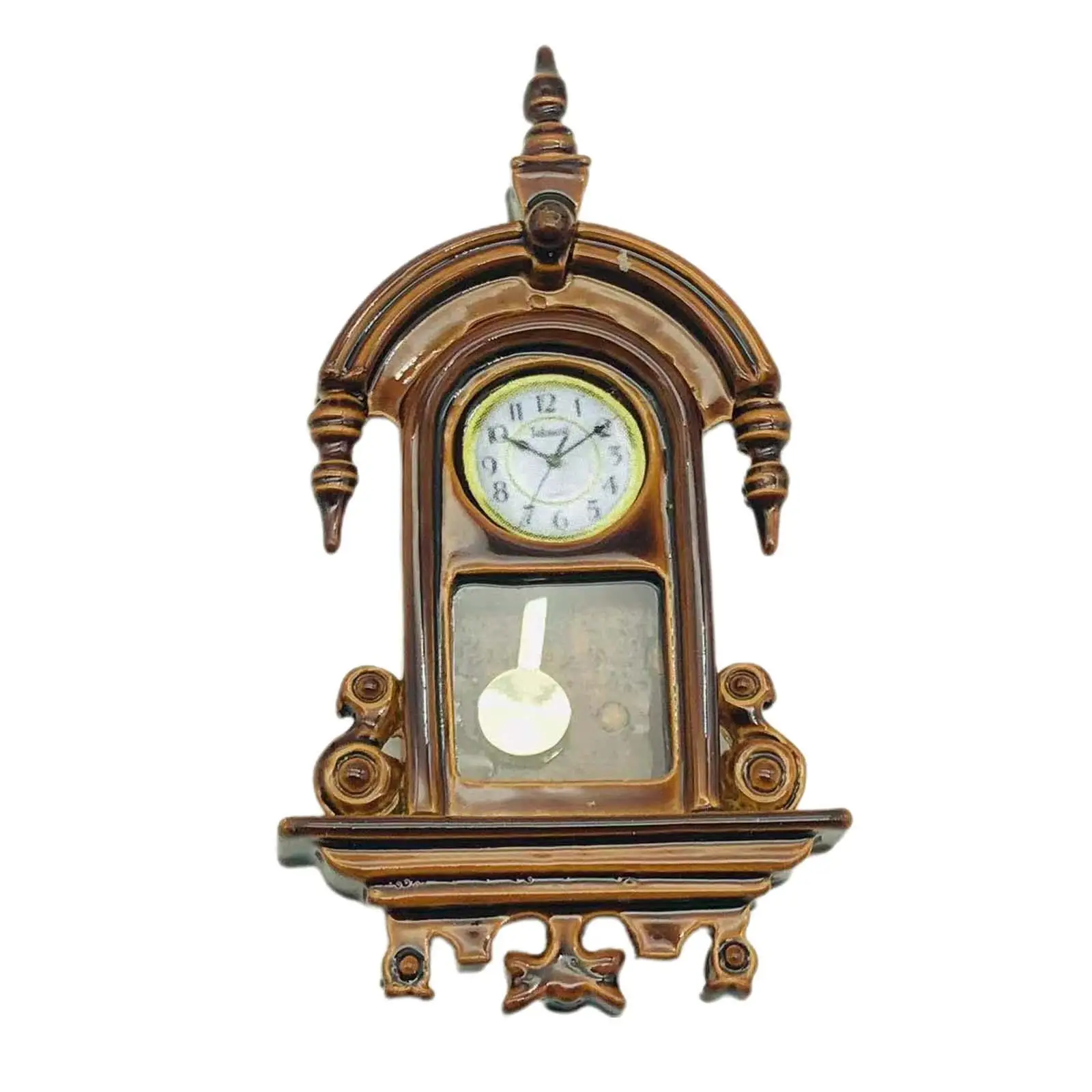 Puppenhaus im Maßstab 1:12, römische Uhr, Metall-Miniaturmöbel, DIY-Heimdekoration, Zubehör für Puppenhaus-Modellszene