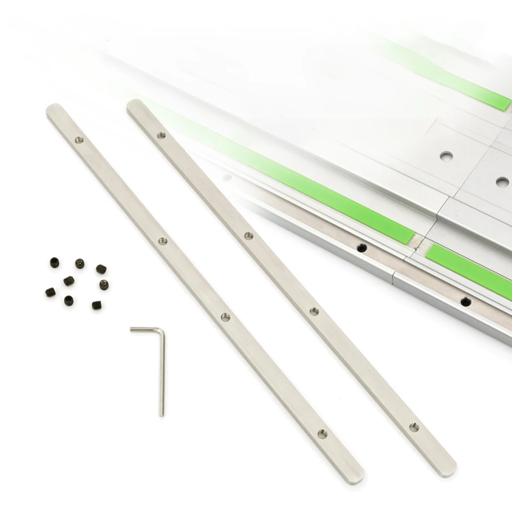 Guide Rail Connector Kit Stainless Steel Track Saw Extension Accessory For Long Wood Cutting Replacement Tool Set Silver