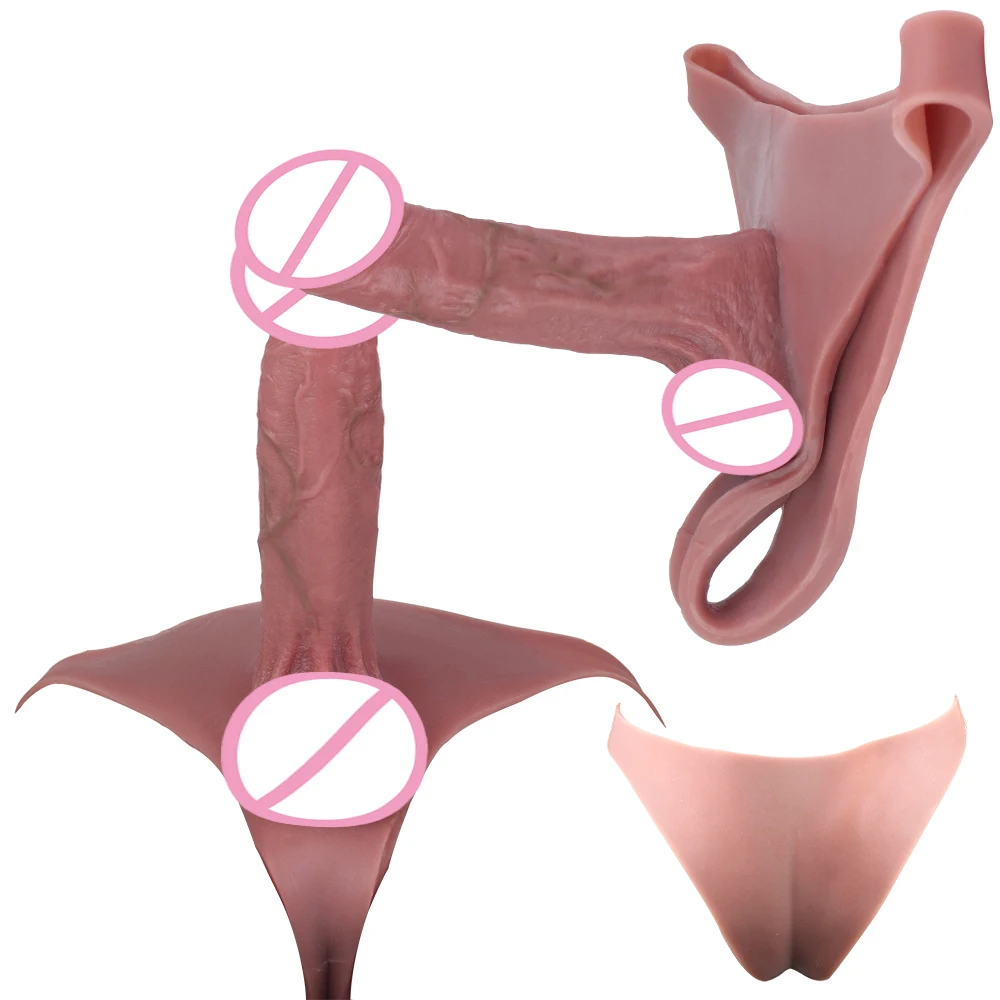 8.07in Hollow Strap On Dildo Panties,Soft Silicone Wearable Penis Sleeve Penis Enlargement For Man,Sex Toys For G-Spot Anal Plug