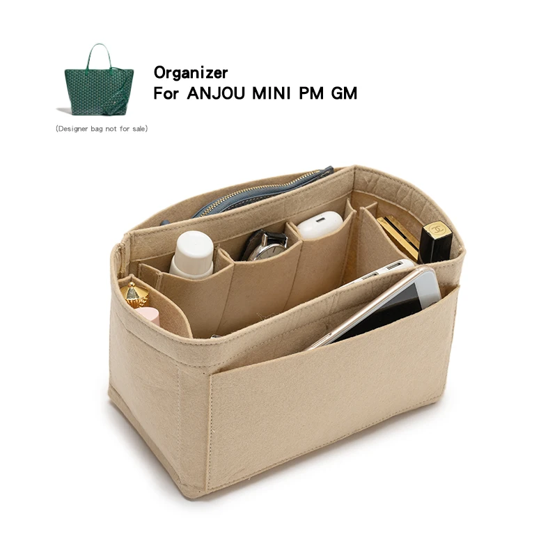 For Goyad Tote Anjou Bag Felt Insert Bag Organizer,Makeup Designer Handbag Travel Inner Purse,Mommy Bags Cosmetic Storage Pouch