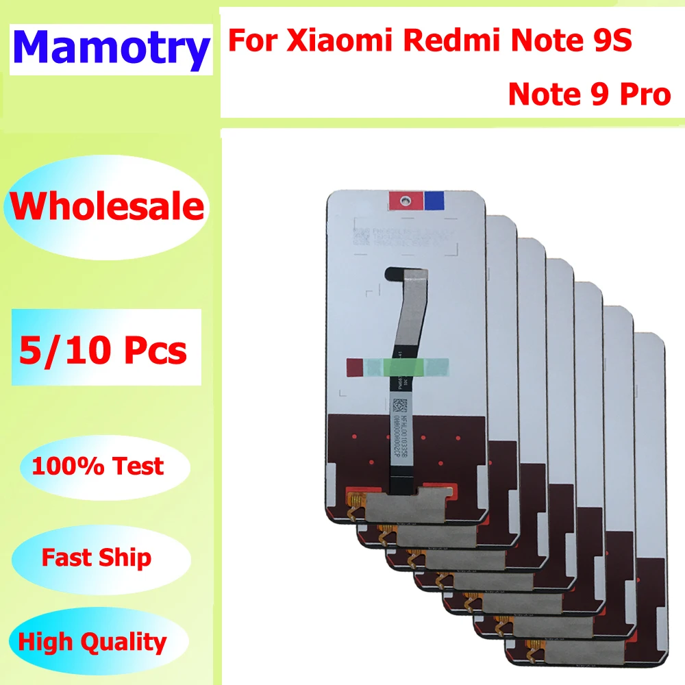 

Wholesale 5/10 pieces / Lot Original-self-weld For Xiaomi Redmi Note 9S Screen Lcd Display Note 9 Pro With Touch Assembly