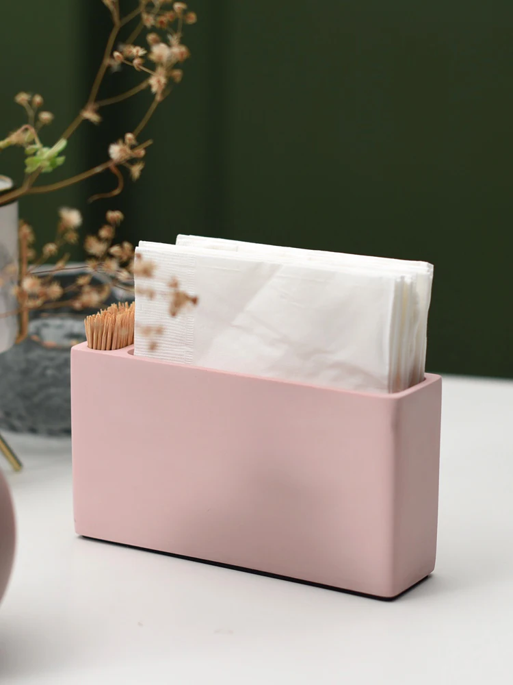 

Nordic Ins Tableware Supplies Tissue BoxTissue Paper Holder Cement Storage Box Toothpick BoxHome Desktop Decoration