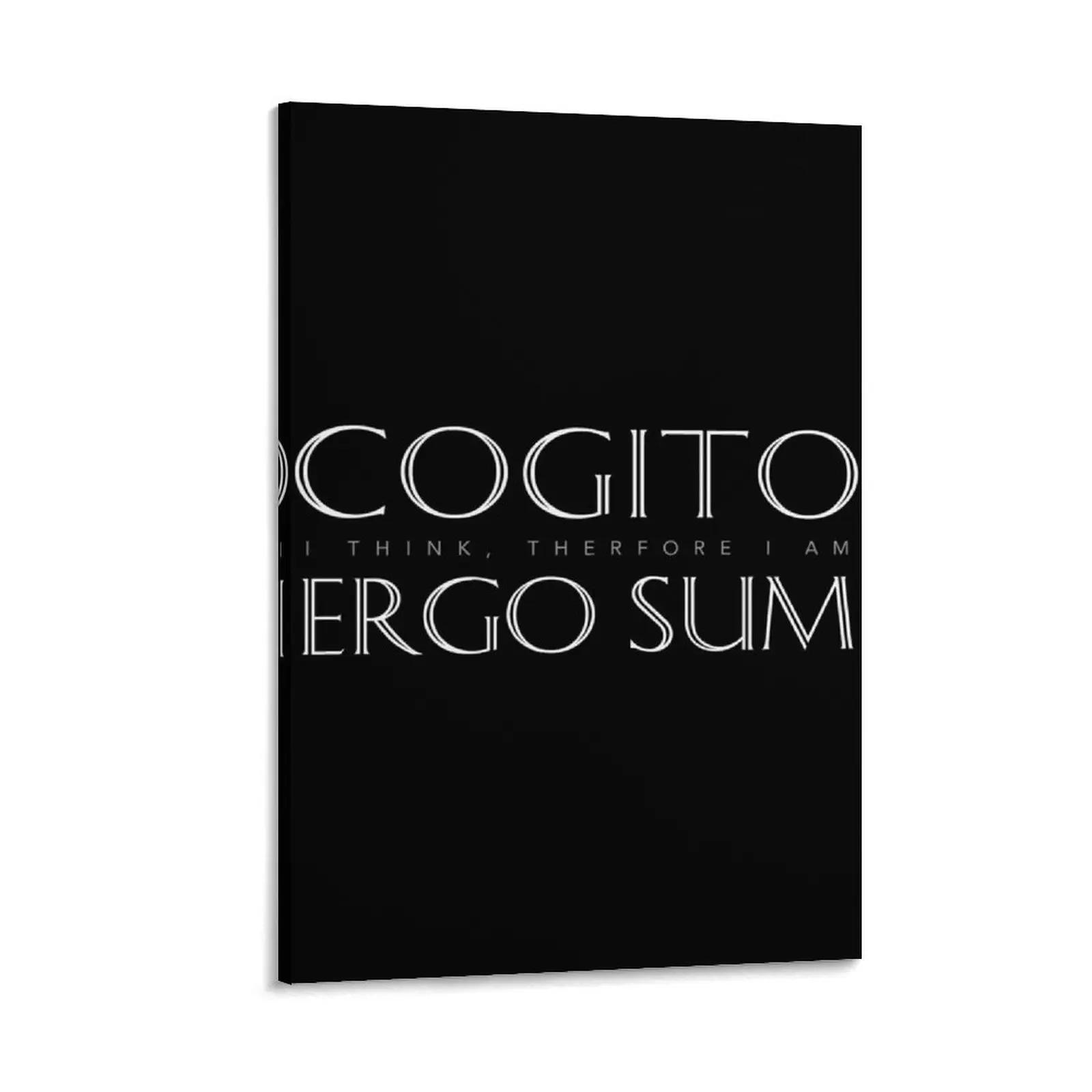 Latin Inspirational Quote: Cogito Ergo Sum (I Think, Therefore I Am) Canvas Painting decorations for the room art mural