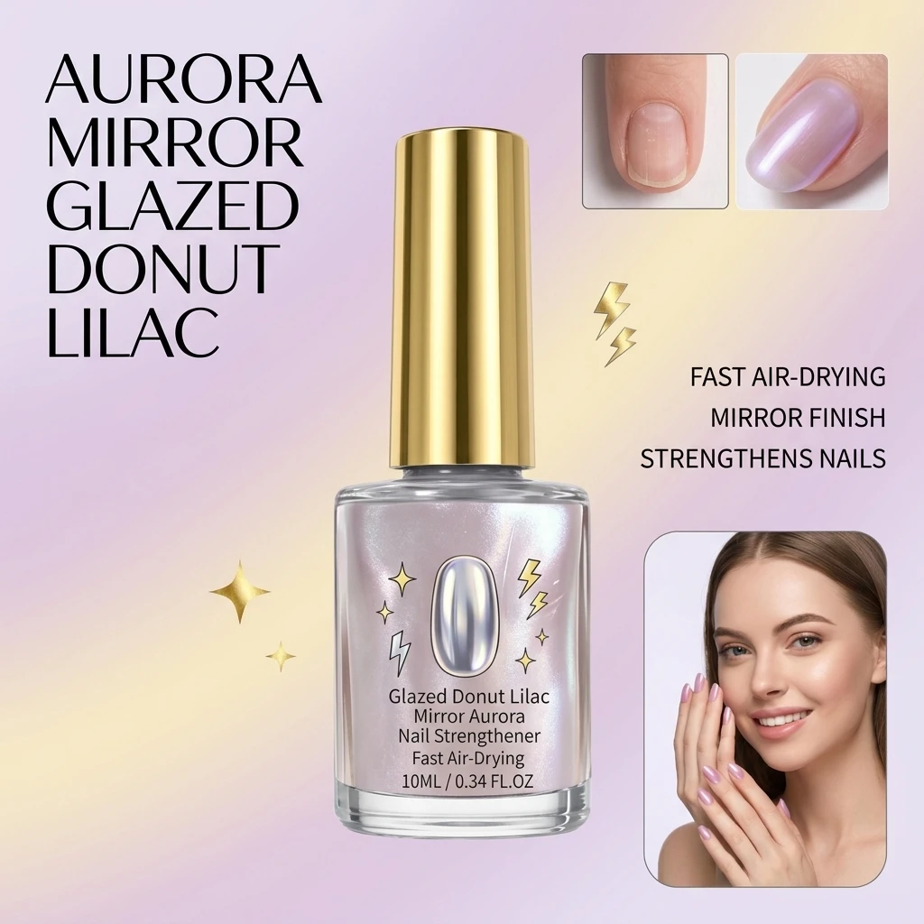 10ml Mirror Aurora Purple Nail Polish Quick Drying No Baking Mild Non-Irritating Durable Color Locking Versatile Makeup