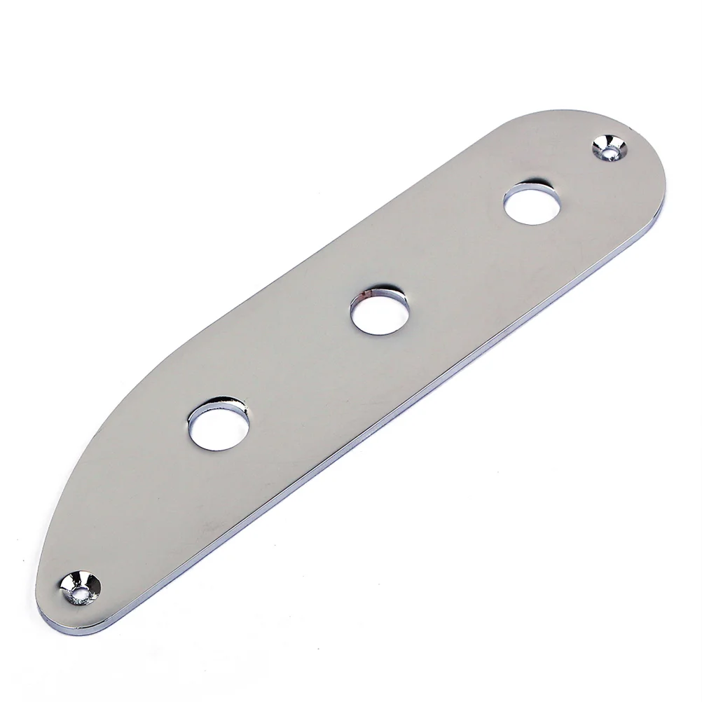 3 Holes Metal Electric Guitar Bridge Control Plate TL Style Bass Guitar GE214 (Silver)