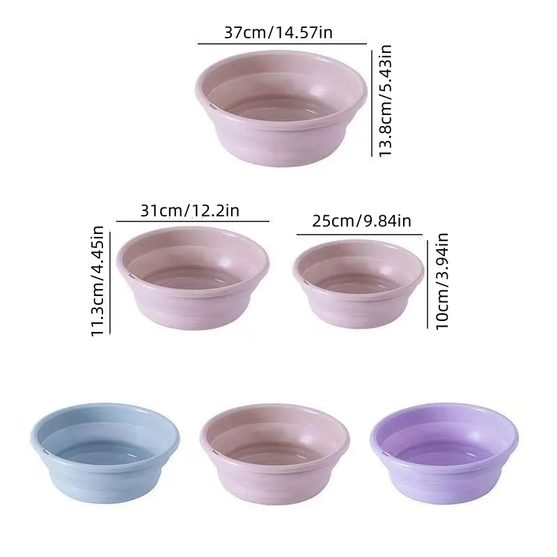 1Pc/Portable Foldable Washbasin Thickened Travel Plastic Wash Basin for Home Use
