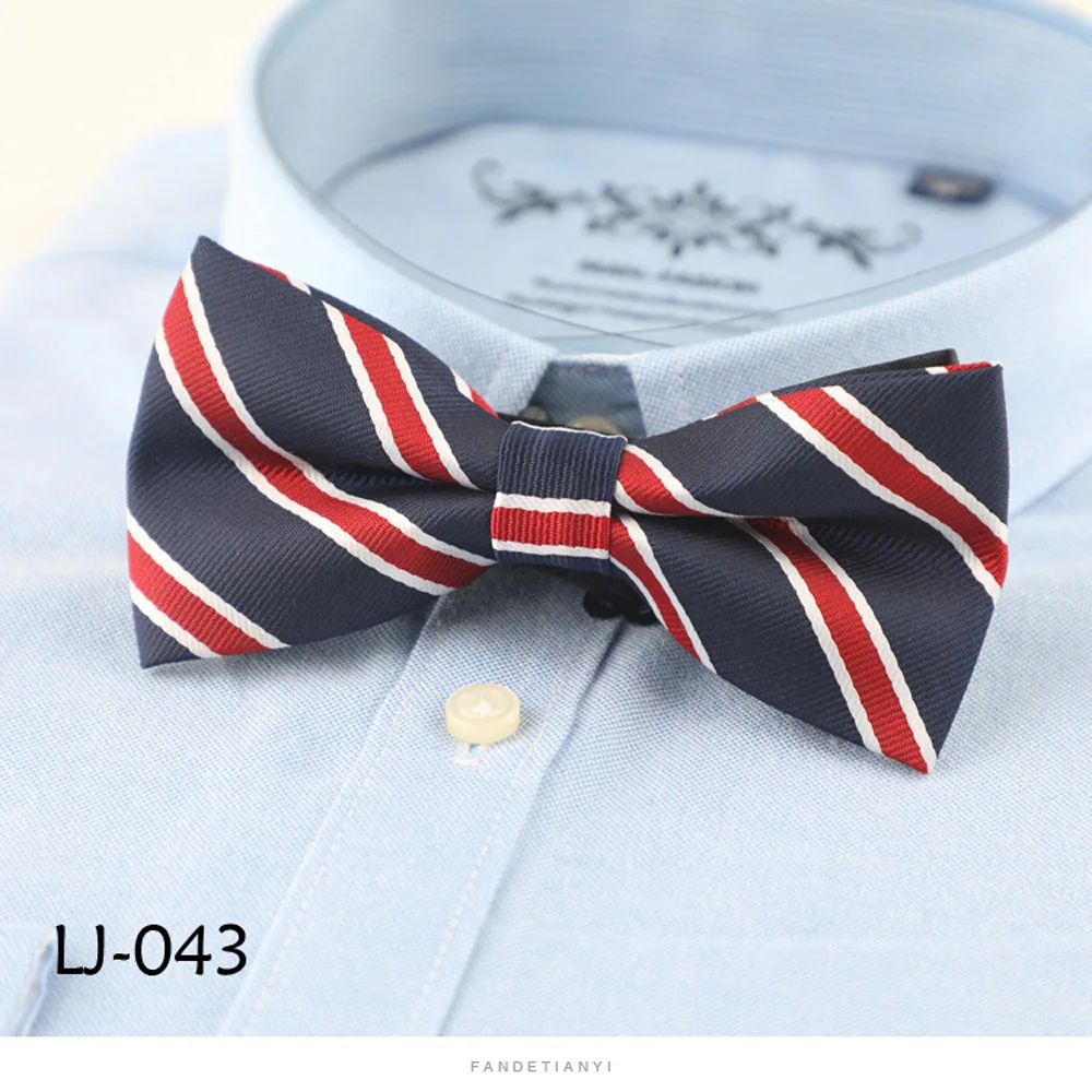 Classic Men Bow Ties Fashion Polyester Bowtie Woven Dot Checked Stripped Butterfly Wedding Mens Formal Butterfly