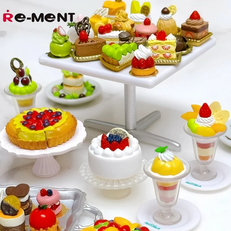 

Миниатюрная сцена Re-ment в форме яйца, маленькая фруктовая десертная игрушка, Коллекционная фигурка для декора гостиной, настоящий предмет для хоббистов