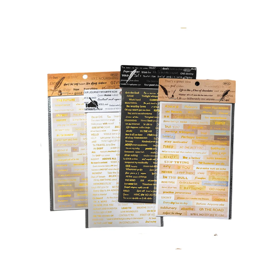 Retro English Hand Account Stickers, Non cutting Foreign Ins Style Hand Account Materials, Decorative Splicing Stickers, ST