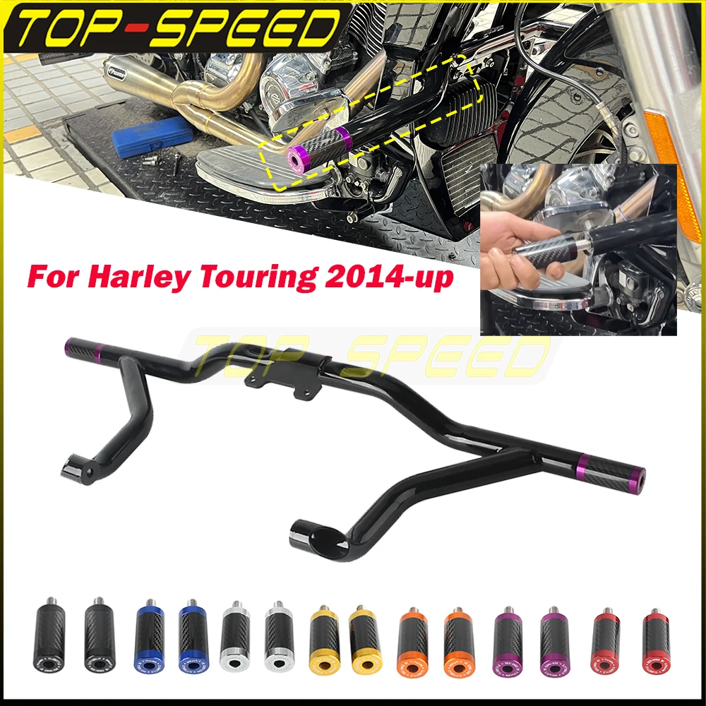 

1set Crash Bar Guards For Harley Touring Road King Glide FLHR FLHRC FLHRXS FLTRXS FLTRU FLTR Motorcycle Bumper Falling Protector