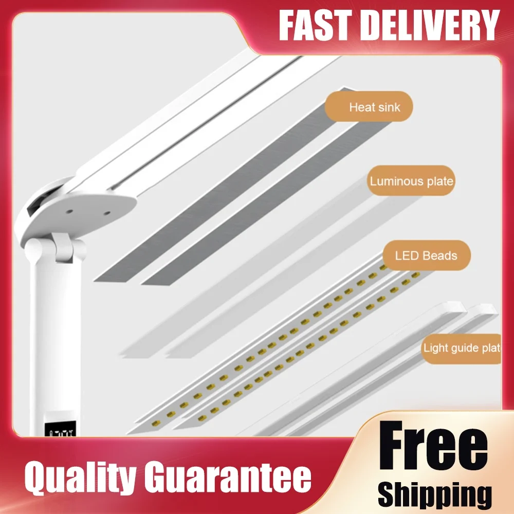 LED Desktop Decor Light Adjustable with Calendar Reading Desk Lights Touch Control Stand Table Lamp Portable for Home Office