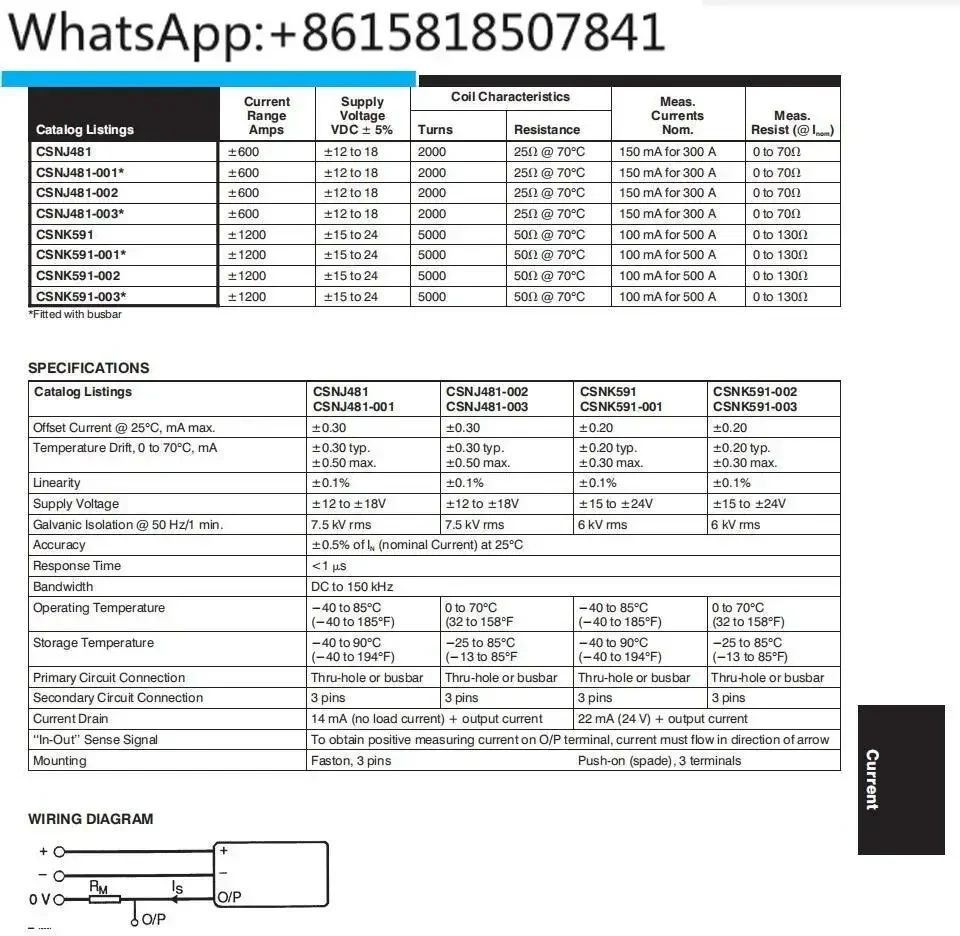 CSNK500M Sensore di corrente originale