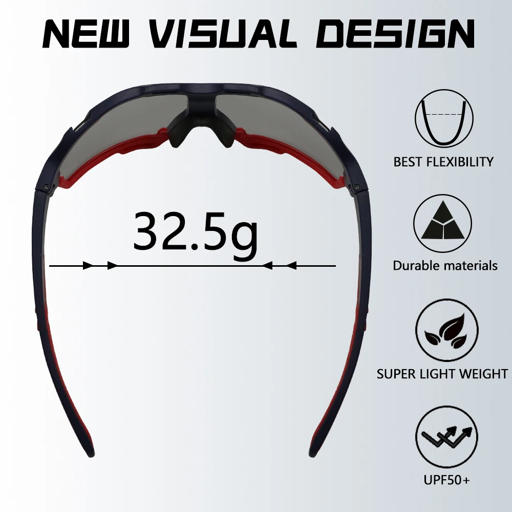 نظارات ركوب الدراجات فوتوكروميك للرجال والنساء، نظارات شمسية للدراجات الجبلية، نظارات رياضية للحماية من الأشعة فوق البنفسجية 400، سباق البيسبول والقوارب والجولف