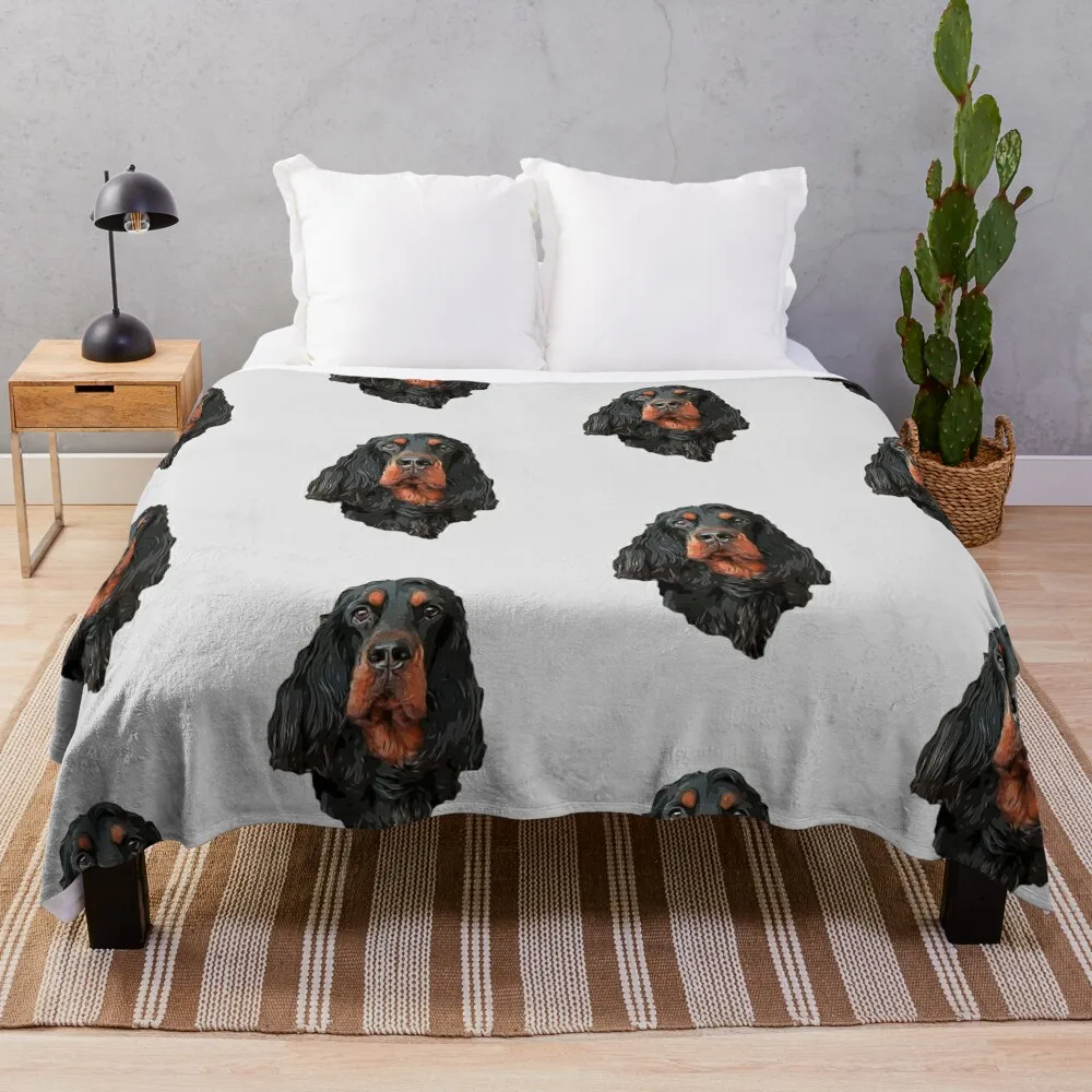 Gordon Setter - Stunning Artistic Portrait Throw Blanket Extra Large Throw Blanket Anti-Pilling Flannel Camping Blanket