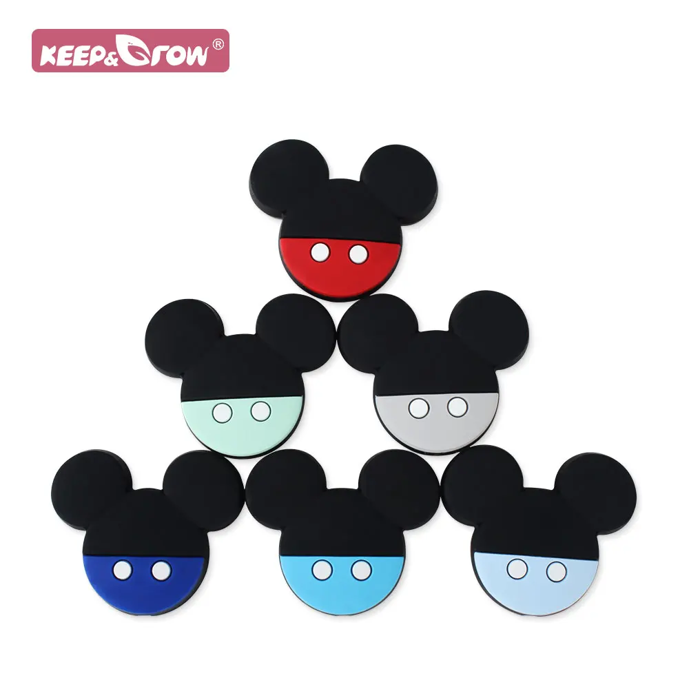 5pcs Baby Beads Silicone Food Grade Mini Pearl DIY Infant Pacifier Teether Chain Mouse Shape Baby Teething Oral Care Chew Bead