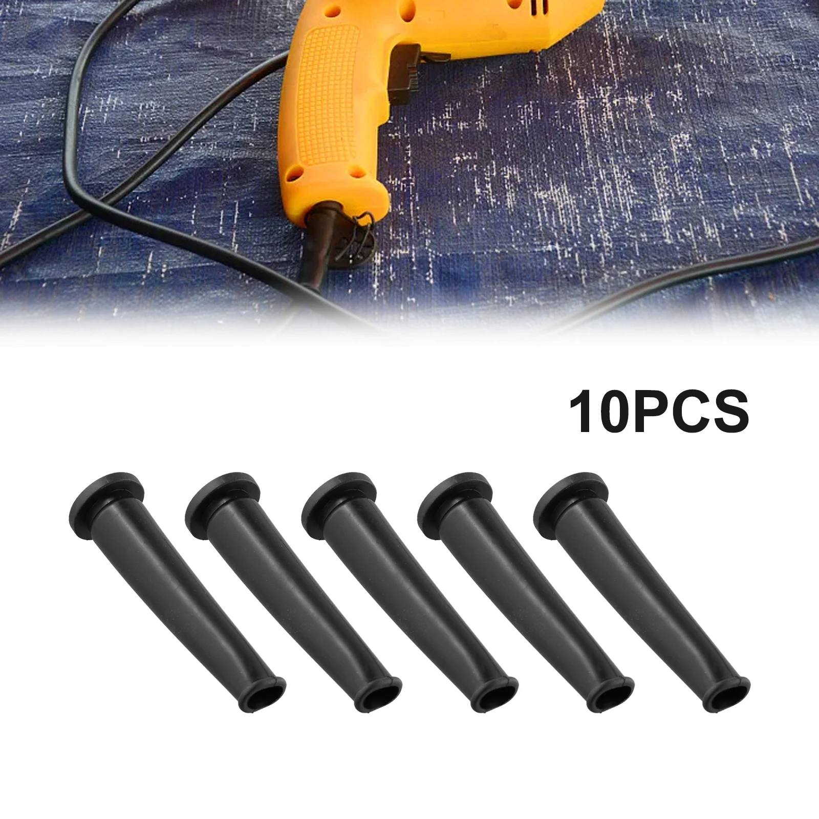 

10pc Protector Cable Sleeve Black Rubber Wire Protectors Use For Angle Grinder Wire Power Tool Electic Drill Cable Wire Protect