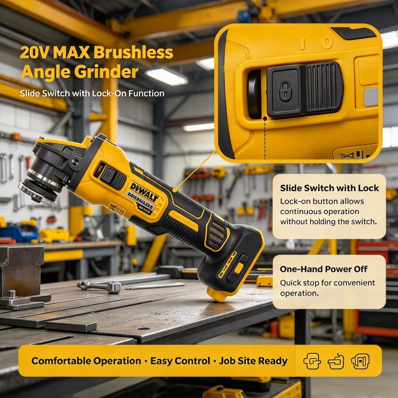 Crossfit Machine - DEWALT Angle Grinder DCG409 20V Cordless